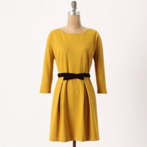 Anthropologie Girls From Savoy mustard knit dress
